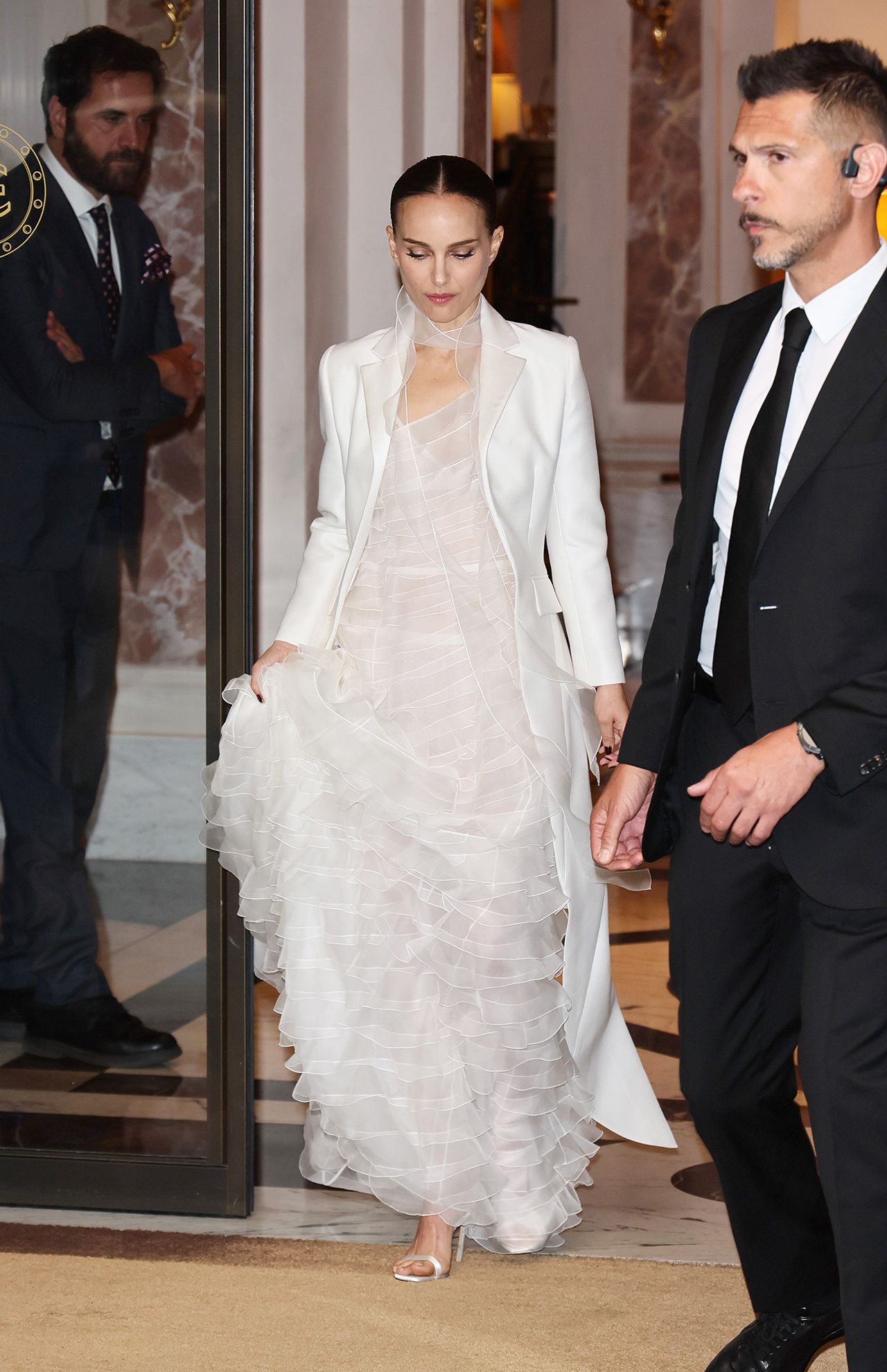 Image may contain Kike Maíllo Natalie Portman Person Accessories Formal Wear Tie Adult Wedding and Clothing