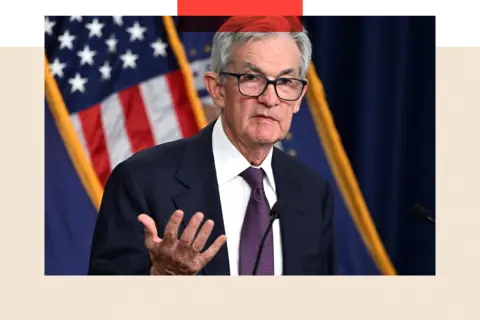 AFP/Getty Images US Federal Reserve Chairman Jerome Powell speaks at a press conference in Washington DC on 18 December 2024.