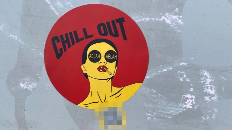 Plastered on lampposts and bins