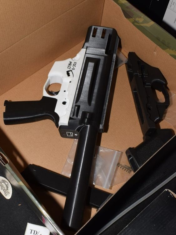 Christopher Ringrose's 3D-printed FGC9 firearm. Pic: PA/Counter Terrorism Policing North East