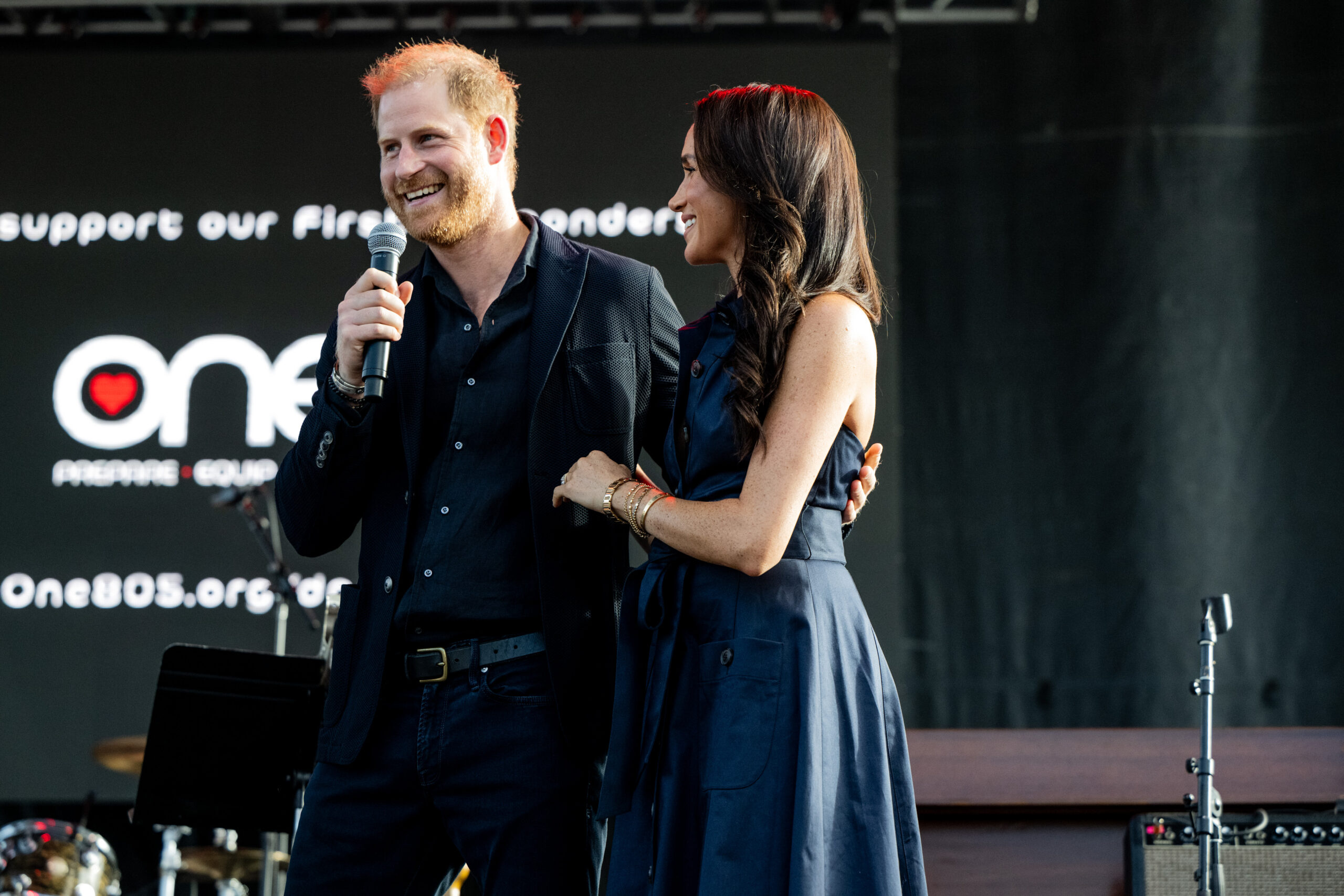 Prince Harry and Meghan Markle at the One805LIVE! concert.