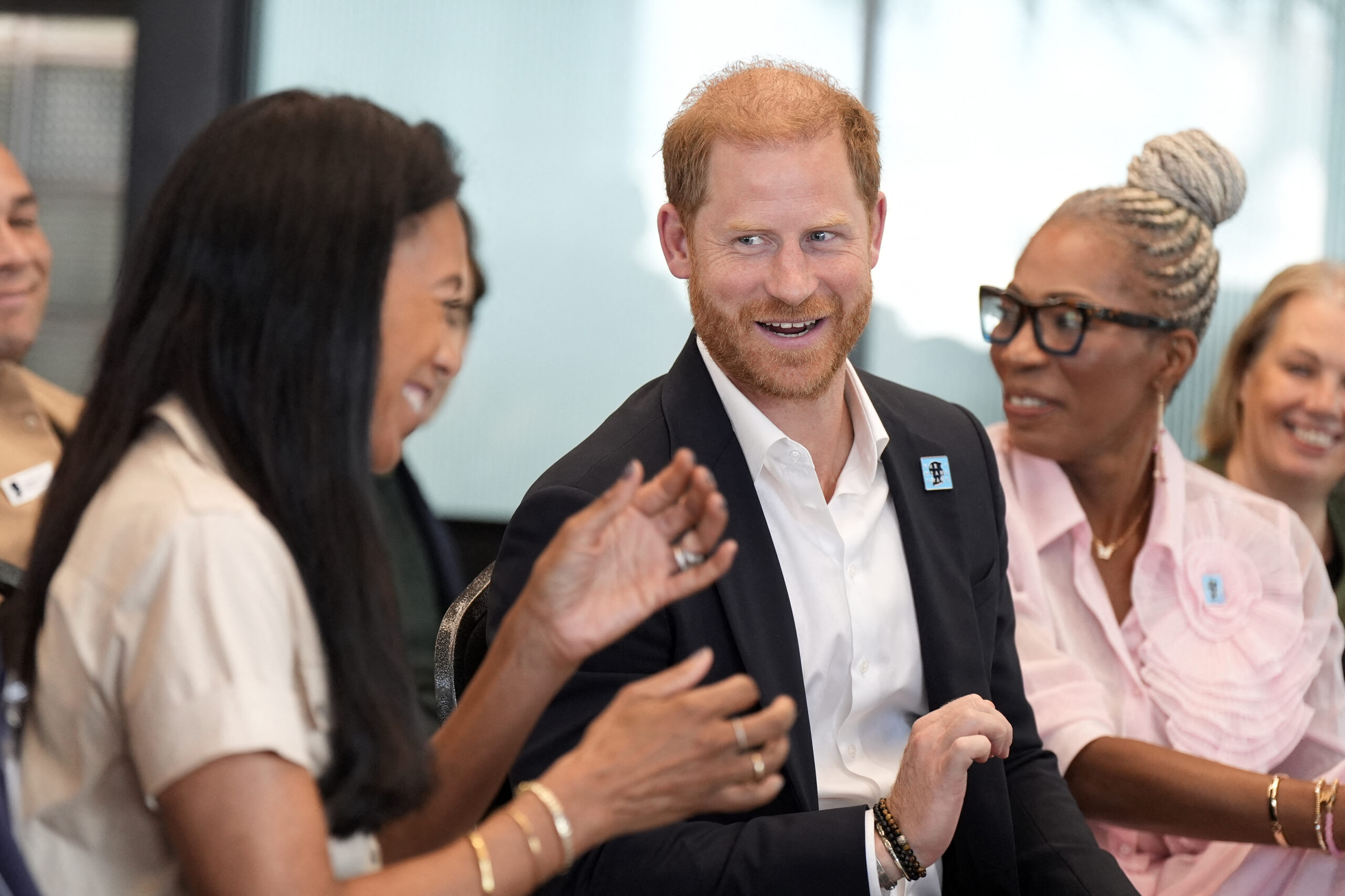 Prince Harry at a panel discussion on social action and mental health.