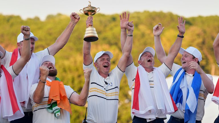 Europe celebrating. Pic: AP