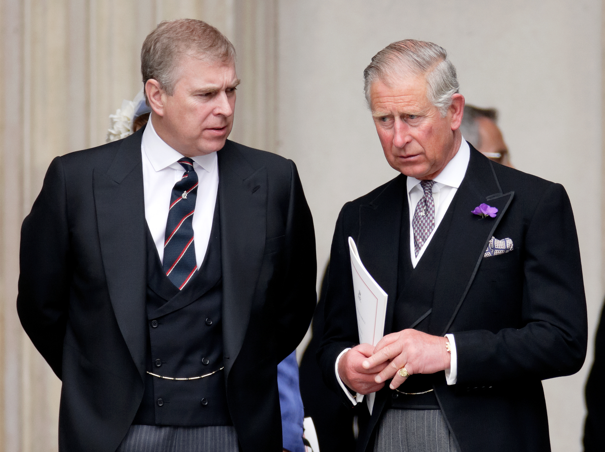 Prince Andrew, Duke of York and Prince Charles, Prince of Wales attend a Service of Thanksgiving at St Paul's Cathedral.