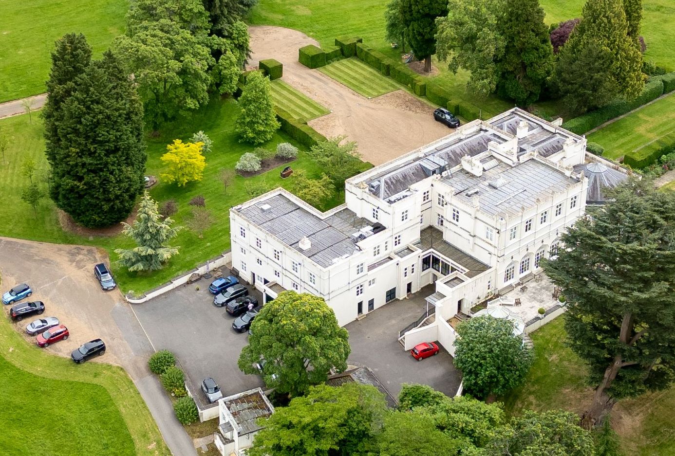 Aerial view of Royal Lodge in Windsor Great Park, the home of Prince Andrew and his ex-wife Sarah Ferguson.