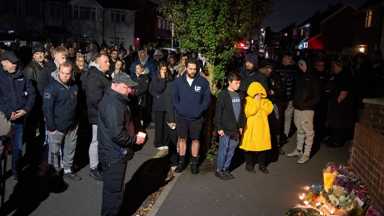 A vigil was held on Tuesday night. Pic: PA