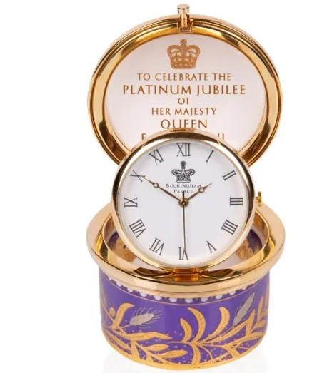 Royal Collection Trust Queen Elizabeth Pillbox Clock Platinum Jubilee Limited Edition.