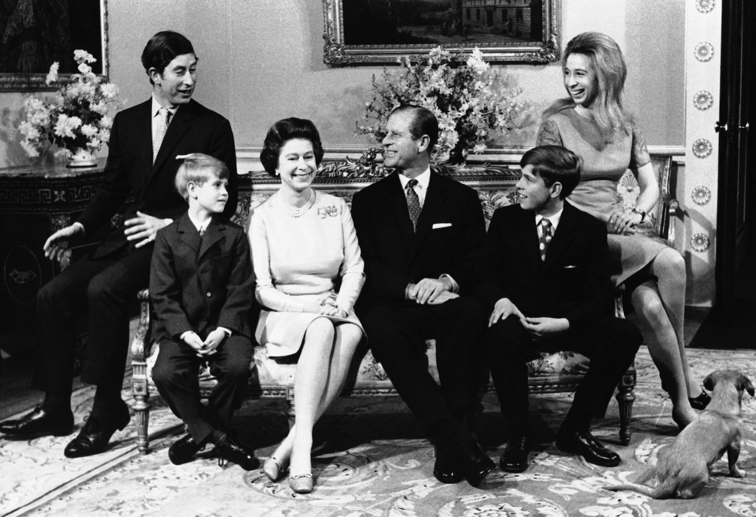 In this Nov. 20, 1972 file photo, Britain's Queen Elizabeth II and Prince Philip are surround by their family in Buckingham Palace, in London, on the occasion of the royal couples silver wedding. From left in the picture are shown: Prince Charles, Prince Edward, the youngest child (aged 8), the Queen, Prince Philip, Prince Andrew (aged 12) and Princess Anne, (22). (AP Photo, File)