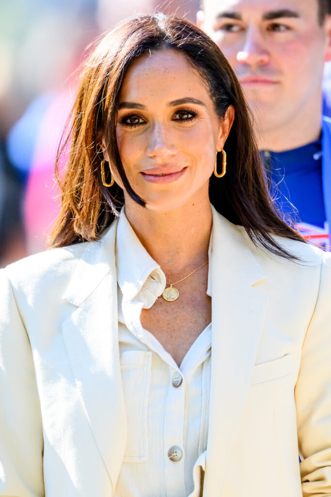 Meghan Markle wearing cream