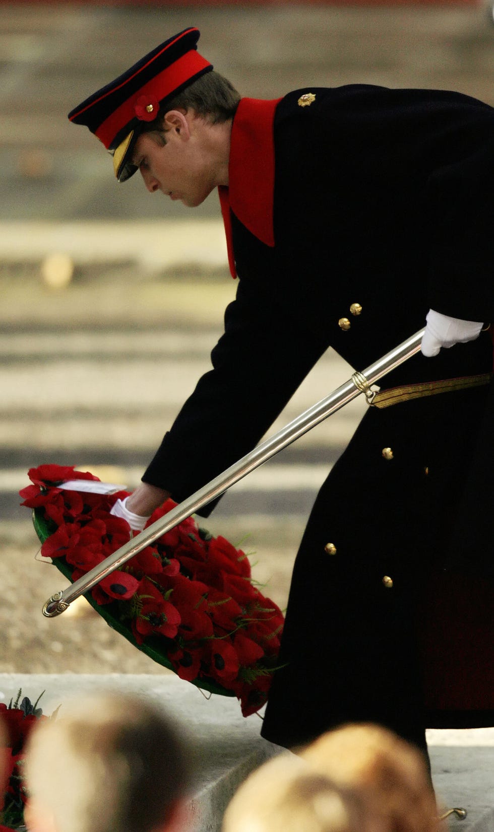 Britain Prince William lays a wreath on