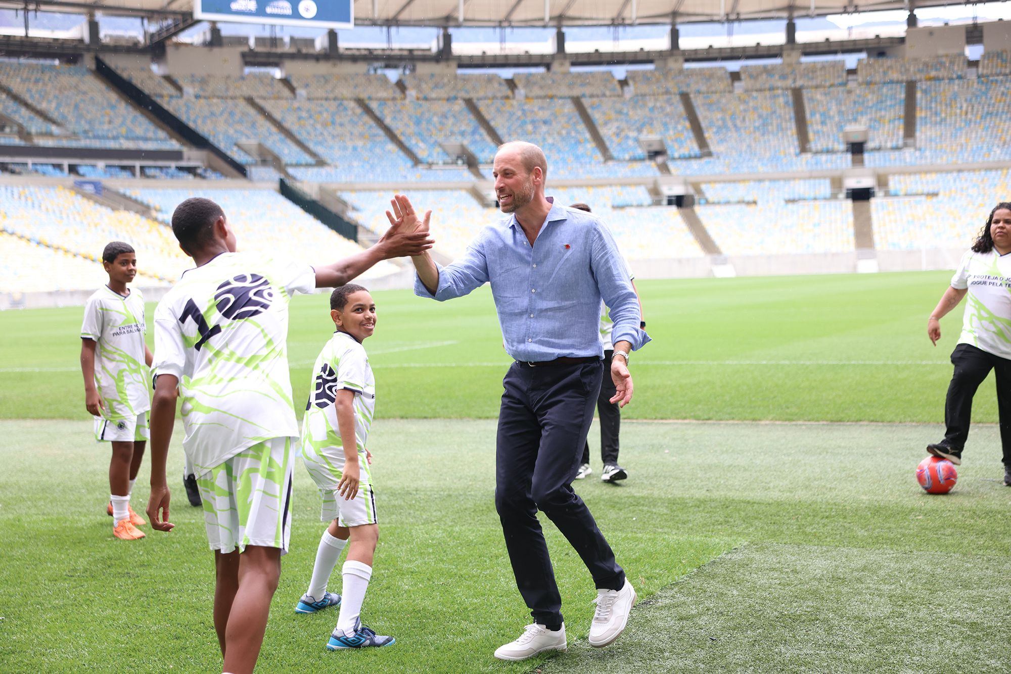 Prince William arrives in Brazil for the fifth annual Earthshot Prize Awards Night in Rio de Janeiro Community Football...