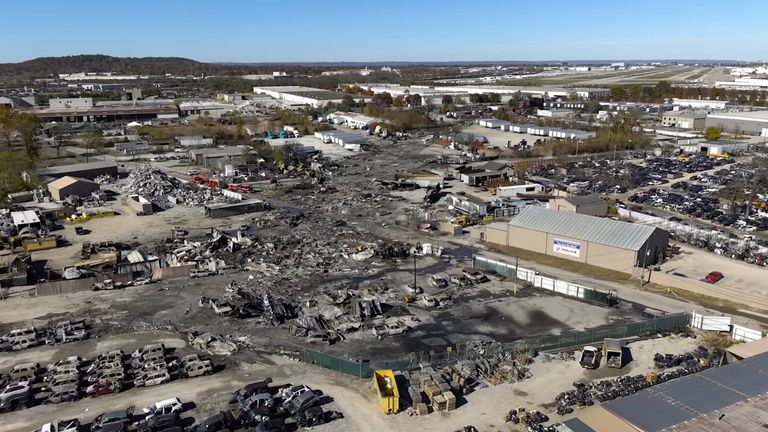 The scene of the crash. Pic: AP