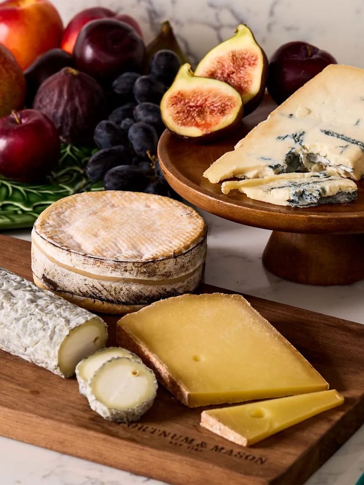 Image may contain: Food, Cheese, Fruit, Pear, Plant, Produce, and Bread