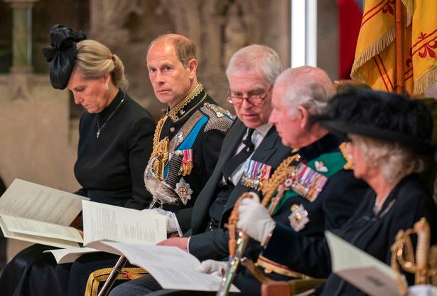 Andrew with his brothers Edward and King Charles either side of him