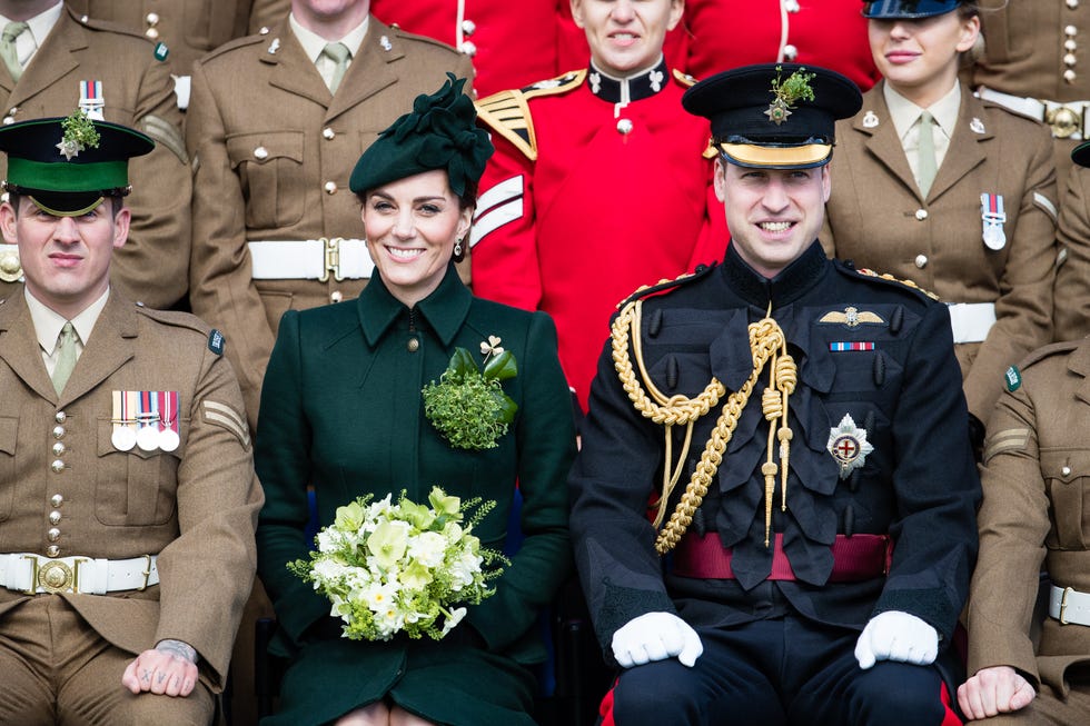 hounslow, england march 17: catherine, duchess of cambridge and prince william, duke of cambridge attend the 1st battalion irish guards st patricks day parade at cavalry barracks on march 17, 2019 in hounslow, england. (photo by pool/samir hussein/wireimage)